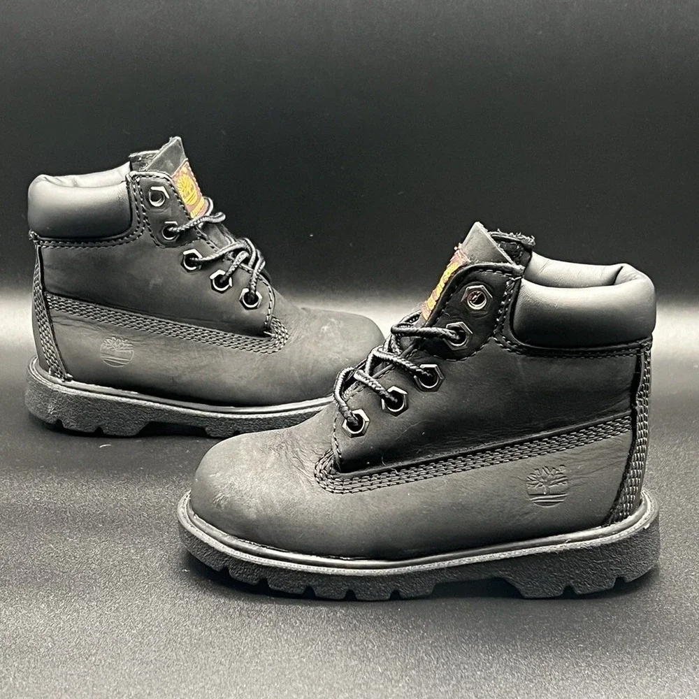 Timberland Premium Waterproof Black Suede High‎ Top Boots - Baby Toddler Size 7